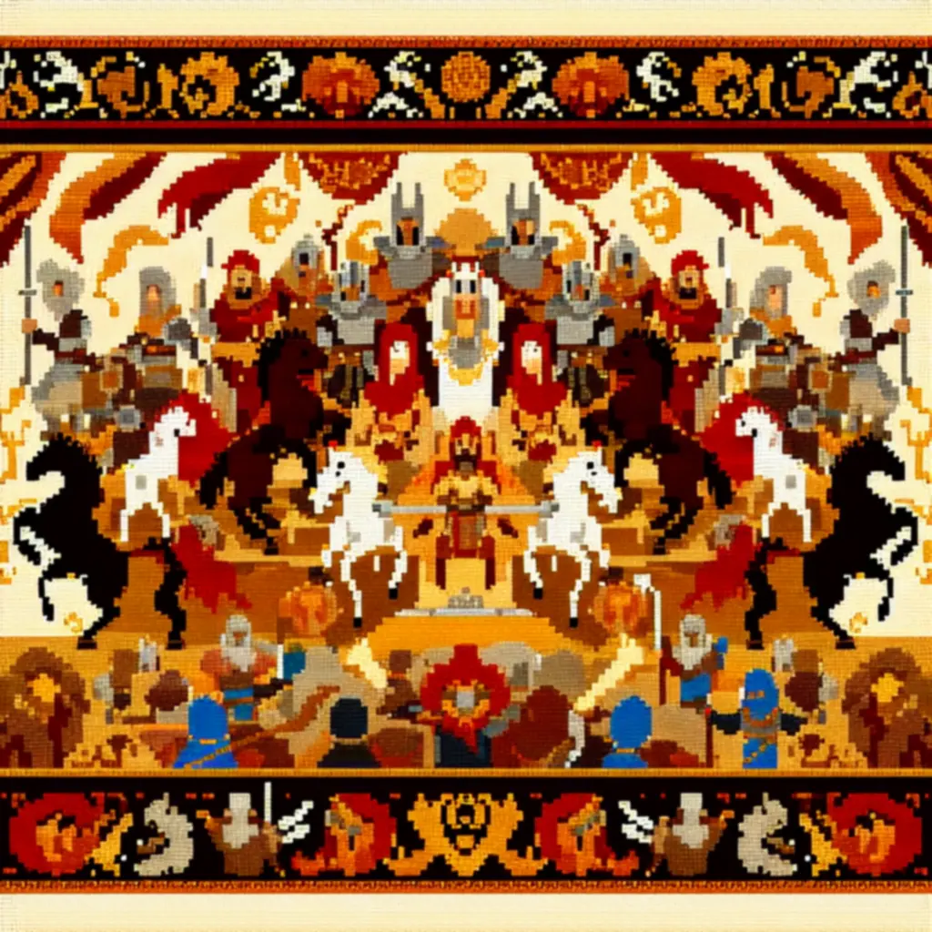 Fanart: gobelin przedstawiający Wielderów