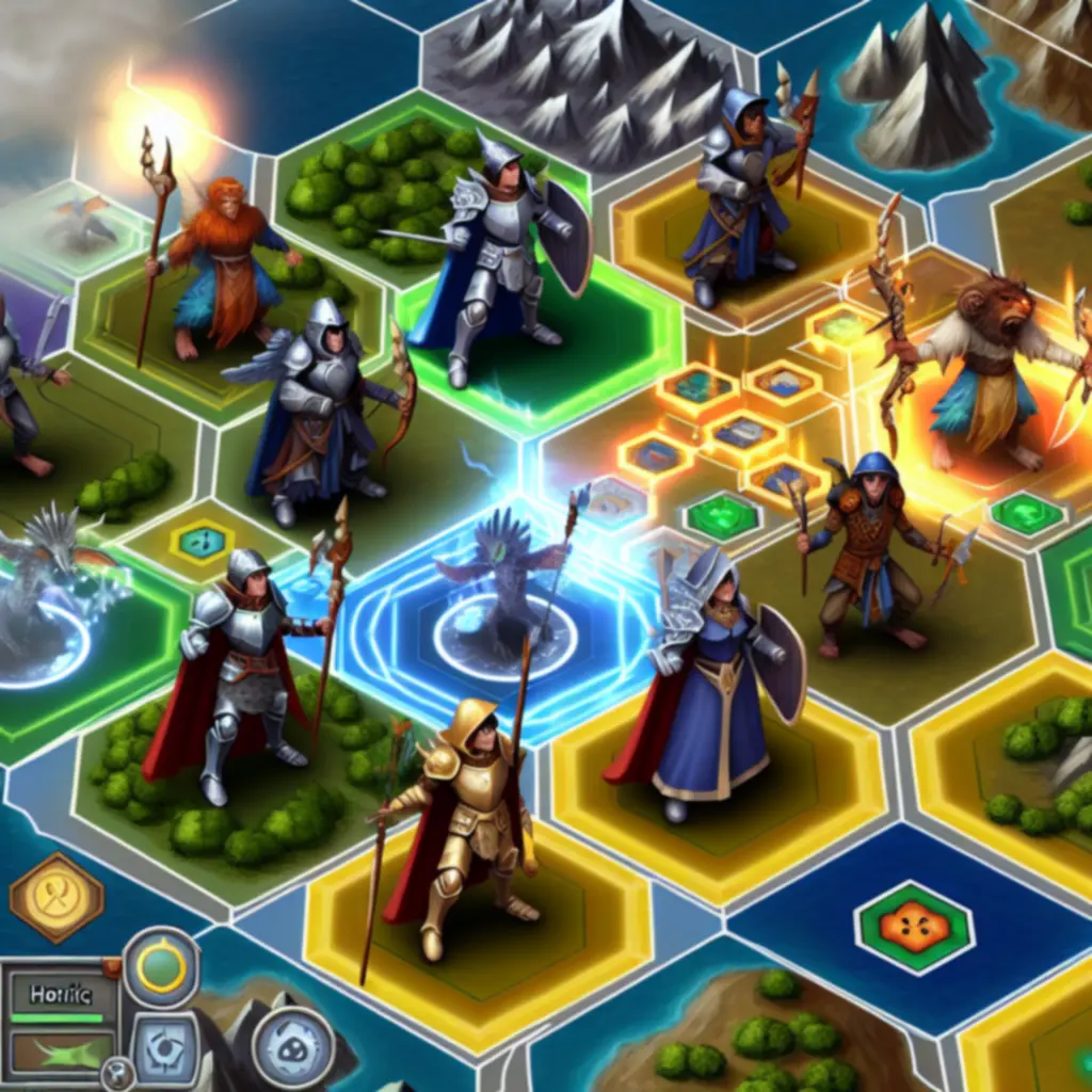 Taktyczna bitwa w Songs of Conquest Mobile — formacja jednostek na siatce heksów